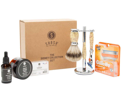 Sidney Collection Fusion Razor and Brush Set Yellow