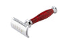Sidney Collection Double Edge Safety Razor, Open Comb Red