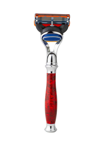 Sidney Collection Fusion Razor and Brush Set Red