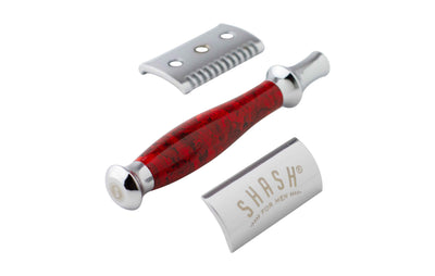 Sidney Collection Double Edge Safety Razor, Open Comb Red