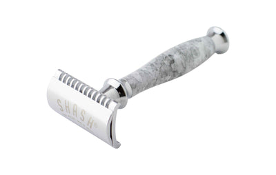 Sidney Collection Double Edge Safety Razor, Open Comb White