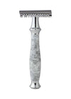 Sidney Collection Double Edge Safety Razor, Open Comb White