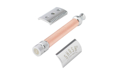 Dean Collection Double Edge Safety Razor, Open Comb Rose Gold