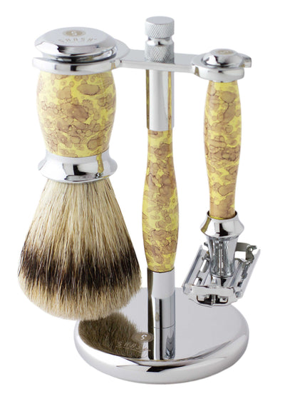 Sidney Collection Butterfly Shaving Set Yellow