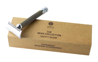 Dean Collection Double Edge Safety Razor, Open Comb Antique Gold